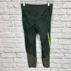 Under Armour Hunter Green HEATGEAR Compression Logo Cropped Leggings Size M